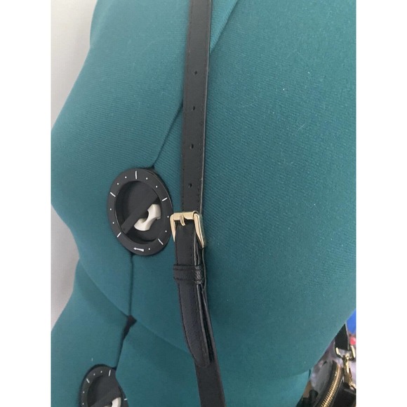 MICHAEL KORS Reese Black Leather Satchel Double Zip Adjust Strap Purse Handbag - Picture 5 of 6